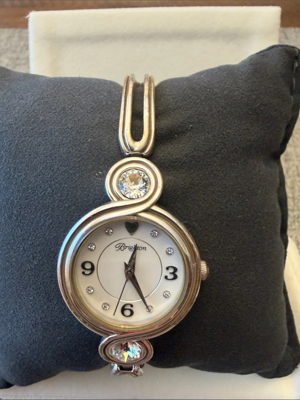 Brighton Silver-Tone Women's Crystal Accent Bracelet Watch - Silver